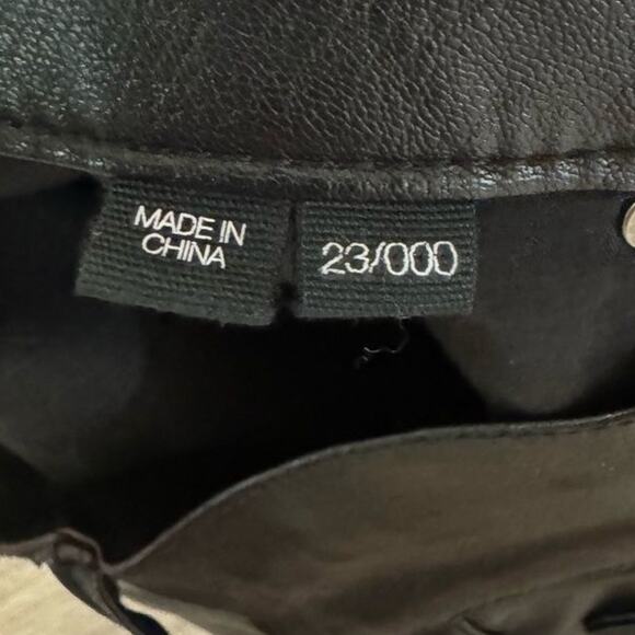 Veronica Beard Ryleigh Faux Leather Pants High Waist Slim Straight Black Size 23 - Picture 7 of 9